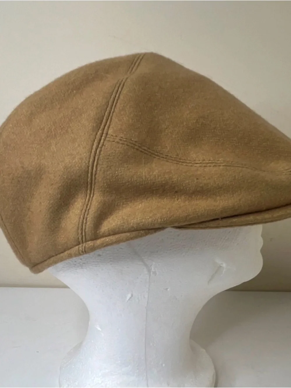 Cappello Men's Tan Wool Flat Cap - Classic Newsboy Ivy Driver Hat NWOT